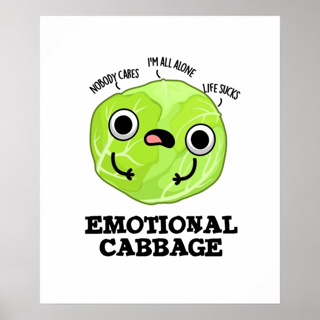 Poster Pun De Veggie Engraçado E Emocional (Frente)