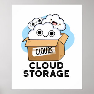 Poster Pun Tecnologia de Clima em Cubo de Armazenamento e
