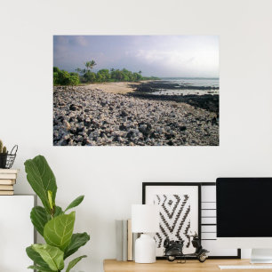 Poster Punalu "Sand Beach Hawaii Big Island"