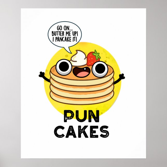 Poster Puncakes Engraçado Pancake Pun (Frente)