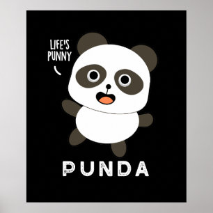 Poster Punda Funny Animal Panda Pun Dark BG