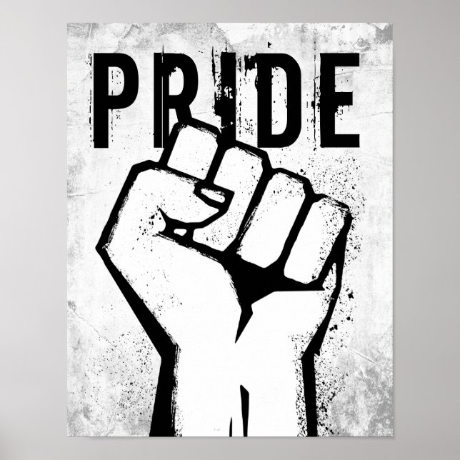 Poster Punho de Protesto Branco (Frente)
