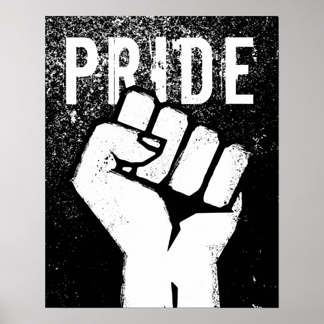 Poster Punho de Protesto Branco (Frente)