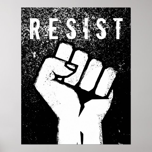 Poster Punho de Protesto Branco (Frente)