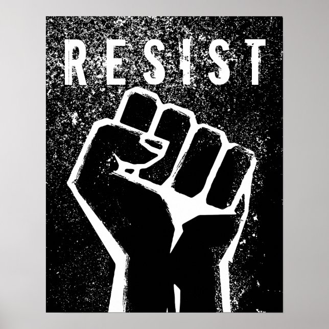 Poster Punho de Protesto Negro (Frente)
