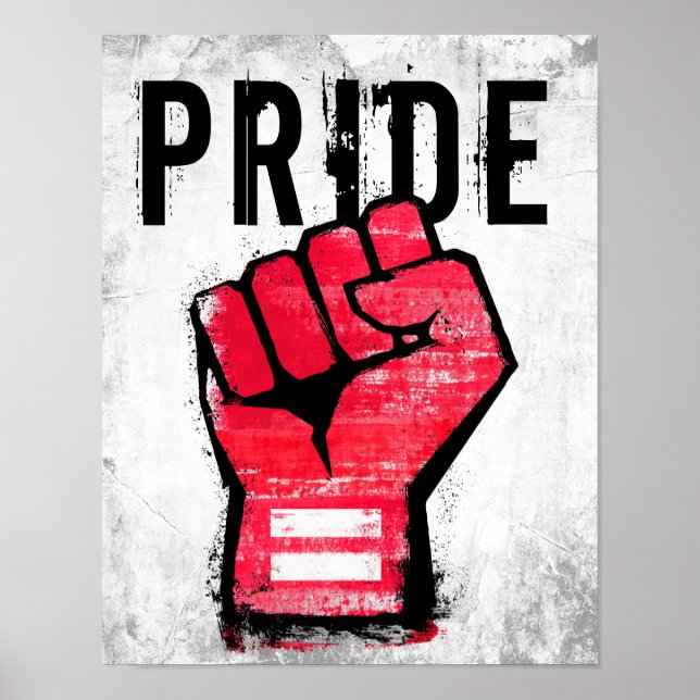 Poster Punho de Protesto Vermelho (Frente)
