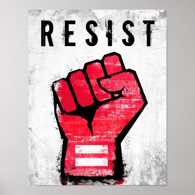 Poster Punho de Protesto Vermelho (Frente)