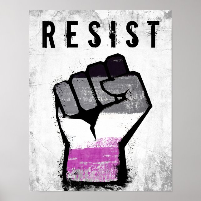 Poster Punho do Orgulho Assexual (Frente)