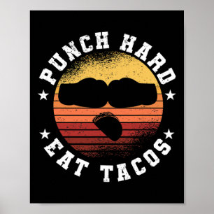 Poster Punho Forte Coma Tacos - Boxe Sparring Kick Boxing
