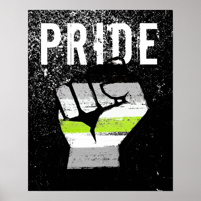 Poster Punho Orgulho Agênero (Frente)