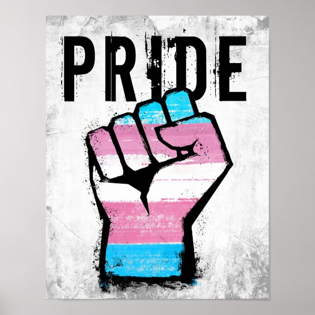 Poster Punho Orgulho Trans (Frente)