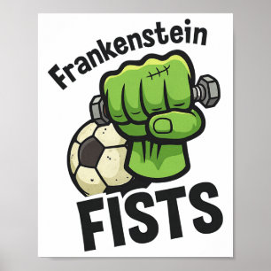 Poster Punhos de Frankenstein Coisas Engraçadas de Futebo