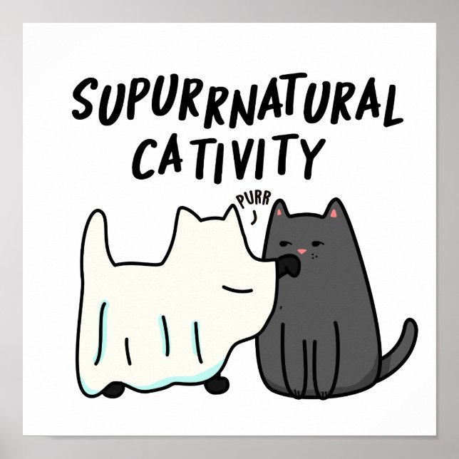 Poster Punição Su-purr-natural Atividade Engraçada do Gat (Frente)