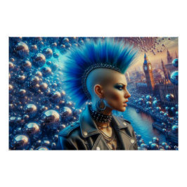 PÓSTER PUNK DE MENINAS PERDIDO NA CIDADE 2