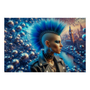 PÓSTER PUNK DE MENINAS PERDIDO NA CIDADE 2