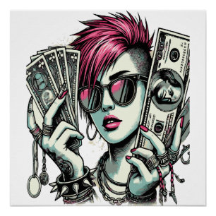 Póster Punk Swag Girl