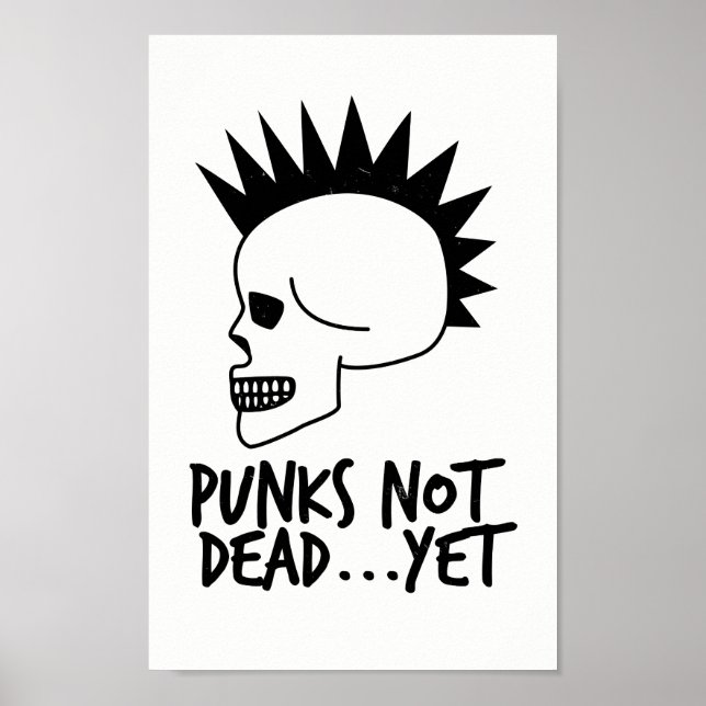 Poster Punks Não Morto... Ainda Branco Caveira (Frente)