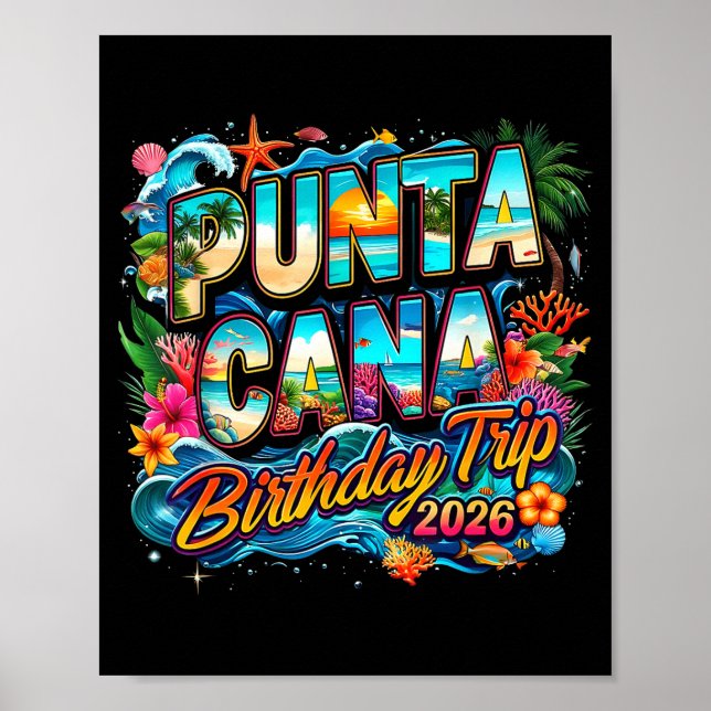 Poster Punta Cana Birthday Trip 2026 Making Memories  (Frente)