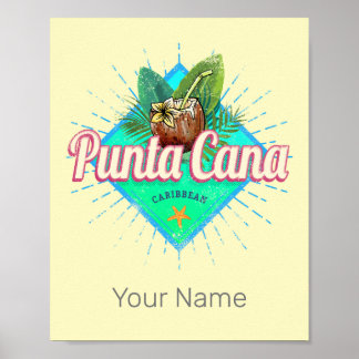 Poster Punta Cana Caribe Retro República Dominicana