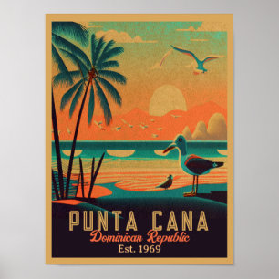Poster Punta Cana DR. Retro Sunset Souvenirs 1960