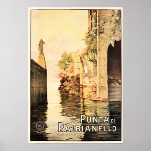 Poster PUNTA DI BALBIANELLO ITÁLIA Vintage Viagem italian