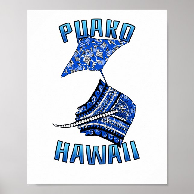 Poster Puoko Hawaii Vacation Tribal Stingray (Frente)