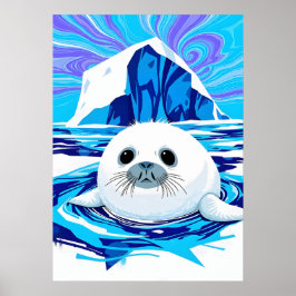 Poster Pup de foca do Ártico - Tons Legal - Arte Espalhad