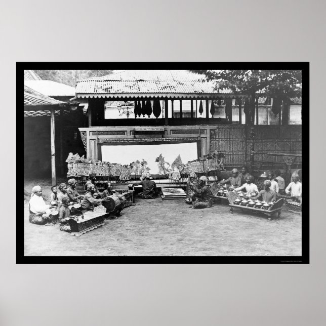 Póster Puppet Play Java Indonesia 1898 (Frente)