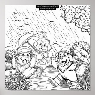 Poster Puppies Dancing in the Rain