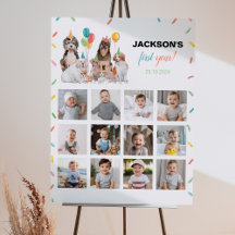 Puppy Boy Birthday Foto Milestone Sign Dog Party