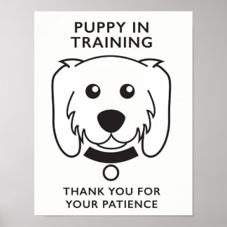 Póster Puppy no sinal de treinamento