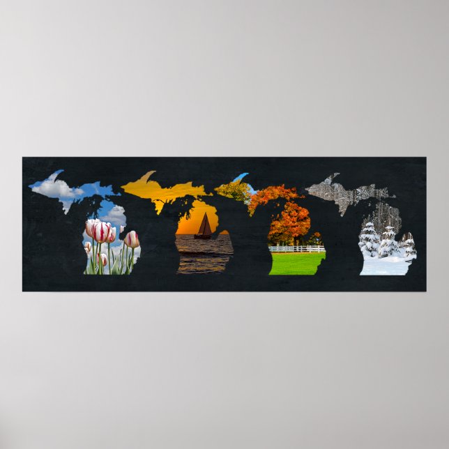 Poster Pure Michigan Seasons Trabalho de arte (Frente)