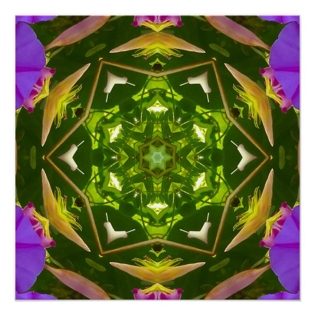 PÓSTER PURPLE AND GREEN ABSTRACT DRAWING. SAMER BRASIL. 4 (Frente)