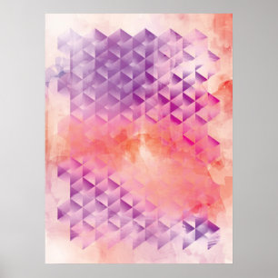 Póster Purple and Orange Geometric