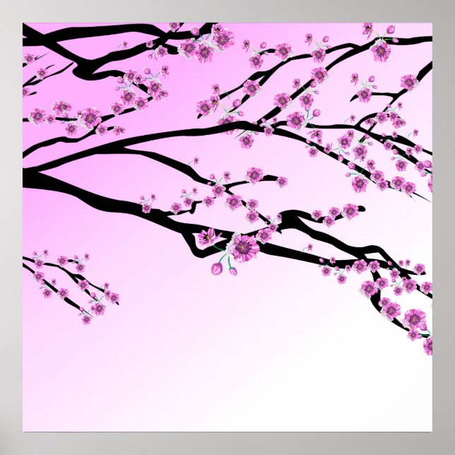 Poster Purple Cherry Blossom Sakura (Frente)