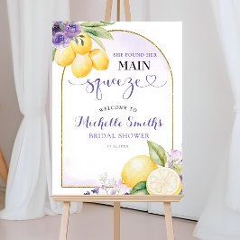 Poster Purple floral Lemonade Bridal shower Welcome Sign