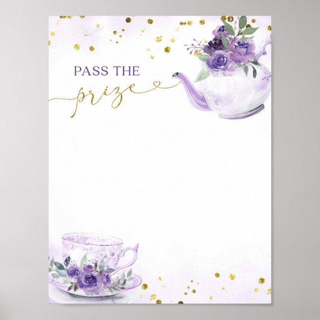 Poster Purple Floral Tea Passa o Prêmio Bridal (Frente)