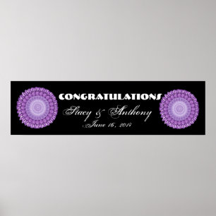 Póster Purple Flower Wheels Wedding or Engagement Banner