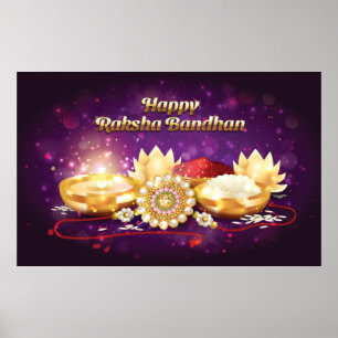 Poster Purple Happy Raksha Bandhan Sparkle