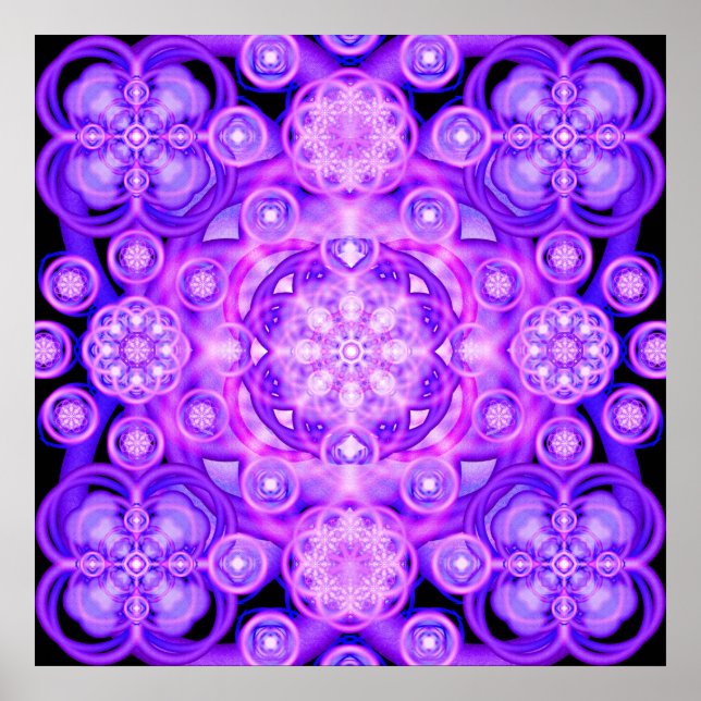 Póster Purple Lights Mandala (Frente)