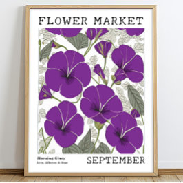 Poster Purple Morning Glory Setembro Nascimento Flower Ma