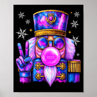 Poster Purple Nutcracker Blowing Bubble Gum Cute Christma