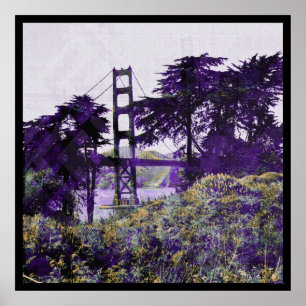 Poster Purple_salmon mágico da ponte do por do sol