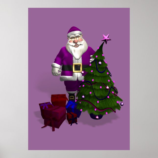 Poster Purple Santa Claus (Frente)