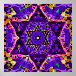 Póster Purple Star Mandala