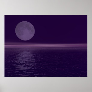 Póster Purple Water Blue Moon