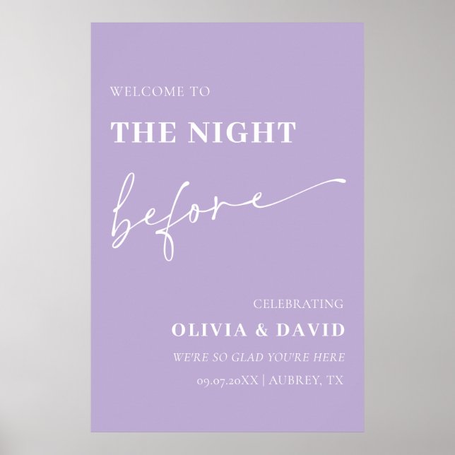 Poster Púrpura Dusta Na Noite Antes Do Sinal De Ensaio (Frente)