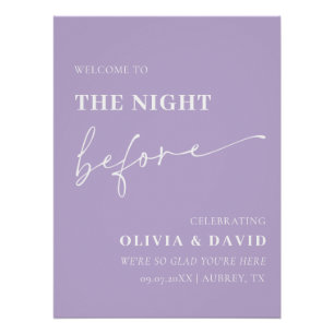 Póster Púrpura Dusta Noite Antes do Teste Sinal de Janto