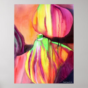 Poster Púrpura Figuras aquarela pintura gota-a-gota orig