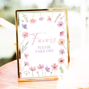 Poster Púrpura Púrpura Flores-Chá de fraldas Favorece Sin
